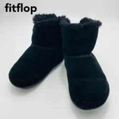 fitflop　ショートブーツ　ムートン　ボア　ステッチ　インヒール　UK4　黒