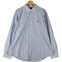 古着 ラルフローレン Ralph Lauren CUSTOM FIT 長袖 ボタンダウンストライプシャツ メンズXL相当/eaa600587