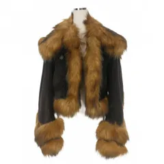 ディースクエアード DSQUARED2 23AW Faux Fur Jean Jacket コーデュロイ ファージャケット ブルゾン 36 ブラウン 茶 S72AM1014 国内正規