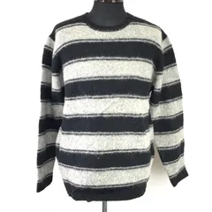 green label relaxing★ウールセーター【メンズL/黒×グレー/black/gray/ボーダー柄】ユナイテッドアローズ/Tops/sweater/knit◆BJ116-a<sale>