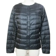 ユニクロ UNIQLO ウルトラライトダウンコンパクトジャケット 217-079066 ノーカラー ナイロン S 黒 ブラック /X