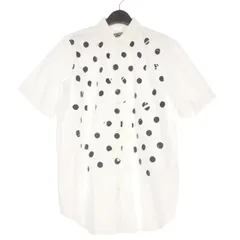 【中古】未使用品 ラフシモンズ RAF SIMONS 23SS SHORT SLEEVE POLKA DOTS CLASSIC COLLAR SHIRT シャツ  42 ホワイト ラフシモンズ RAF SIMONS 23SS SHORT SLEEVE POLKA DOTS CLASSIC