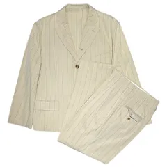 COMME des GARCONS HOMME PLUS(コムデギャルソンオムプリュス) 90SS Ac/Co 4B Stripe  Set up コットン 3B ストライプ テーラード ジャケット セットアップ ベージュ スラックス パンツ