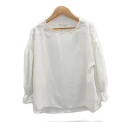 ティティベイト titivate ブラウス カットソー 長袖 ラウンドネック シースルー 刺繍 M ホワイト 白 /MS2