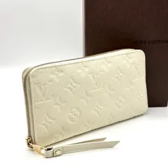 【上品さ極まるレザー美】　LOUIS VUITTON ルイヴィトン　長財布 モノグラムアンプラント ポルトフォイユ スクレットロン ジッピーウォレット　アイボリー
