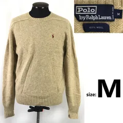 POLO RALPH LAUREN/ラルフローレン★ウールセーター【メンズM/beige/ベージュ】Tops/sweater/knit◆BJ117-c
