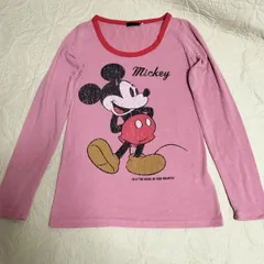 レトロ風 ディズニー 長袖Tシャツ ミッキープリント