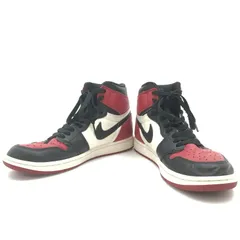【中古品】NIKE ナイキ AIR JORDAN 1 RETRO HIGH OG BRED TOE 555088-610 エアジョーダン 1 レトロ ハイ オージー ブレッドトゥー スニーカー 靴 【160-240112-kk-07-tag】