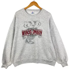 古着 80~90年代 ジャージーズ Jerzees SUPER SWEATS WISCONSIN ウィスコンシン大学 カレッジ キャラクタースウェットシャツ/eaa595075