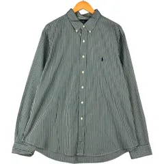 古着 ラルフローレン Ralph Lauren CUSTOM FIT マルチストライプ 長袖 ボタンダウンストライプシャツ メンズXL相当/eaa600597
