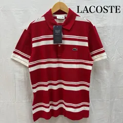 ラコステ フランス製 PH8258 フララコ 鹿の子 マルチボーダー ワニロゴ ワッペン ポロシャツ メンズ 4 ISItems【USED】【古着】【中古】50146982