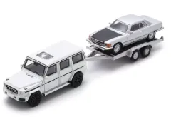 【新品】ミニカー 1/87 Mercedes-Benz G-Class w. trailer and Mercedes-Benz 450 SLC [87U00068]