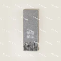 新品 miumiu ミュウミュウ ウール モヘア スカーフ マフラー グレー