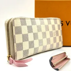 【淡色の品が咲く】　LOUIS VUITTON ルイヴィトン　ダミエアズール 長財布 ポルトフォイユクレマンス ローズバレリーヌ　ピンク