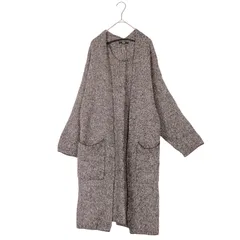 S【 UNIQLO / ユニクロ 】ロングカーディガンコート ツィード調 長袖 秋冬 体型カバー S984 2212E1718