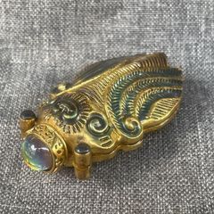 大明宣徳両両耳蓮葉蓮花香炉 銅香炉 香道具 仏具 工芸品美術品 置物 香