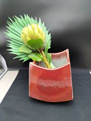 3 小林正明 作 陶器 花器 池坊 華道具 フラワーベース 花瓶 自由花
