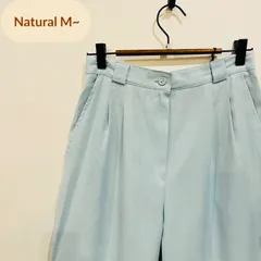 【Natural M〜】上品ライトブルー タックワイドパンツ（インポート）