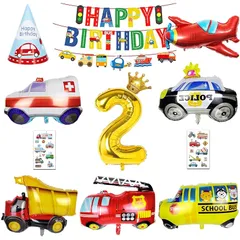 【迅速発送】QNZXXQ 誕生日 飾り付け 男の子、大きな 車 バルーン 誕生日バルーン 2歳 男の子 誕生日プレゼント 誕生日 風船 誕生日 車 バルーン 飾り 1
