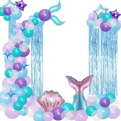 【迅速発送】誕生日 飾り付け 人魚 マーメイド バースデーバルーン 風船 バルーン セット 女の子 誕生日バルーン HAPPY BIRTHDAY お祝い 結婚式 人気 パーティー 記念日 かわいい 子供 大人兼用 64点セット 0