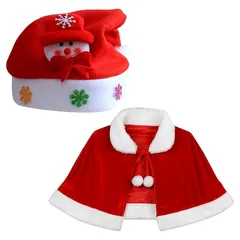 【新品】 [KEKVE] クリスマス 衣装 2点セット サンタ 衣装 帽子付き クリスマスパーティー 学校イベント用 に外出する 0