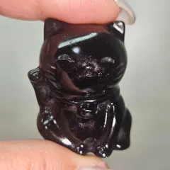 オブシディアン✨招き猫✨カービング✨