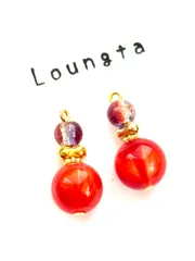 3303赤いピアス 小ぶりピアス 樹脂ピアス