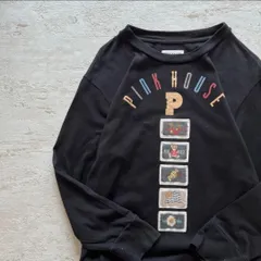 PINK HOUSE ロゴ刺繍 ワッペンデザイン 長袖カットソーワンピース ac