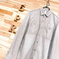 【アタッチメント】ライト ダメージ コットン ミリタリー ワークシャツ グレー