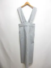 フォーシー for/c ソフト起毛 ジャンパースカート ワンピース M グレー ロング マキシ 裏地付き