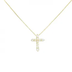 K18YG クロス ダイヤモンド ネックレス 0.20CT