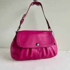 Coach y2k Vintage Soho Magenta Pink Pleated Leather Shoulder Hobo Bag Handbag Purse