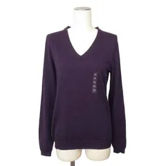 ユニクロ UNIQLO エクストラファインメリノVネックセーター 長袖 ウール XL 紫 パープル