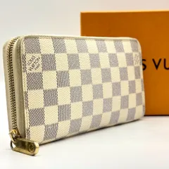 【爽やか美人を纏う】　LOUIS VUITTON ルイヴィトン　ダミエアズール 長財布 ジッピーウォレット ラウンドファスナー レディース　白