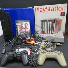 7669☆■プレイステーション■プレイステーション２■本体２台■PlayStation■PlayStation2■箱■説明書■ソフト８本■ジャンク■送料込