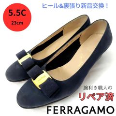 ✨️腕利き職人のリペア済✨️【フェラガモ】ヴァラ パンプス 黒21.5