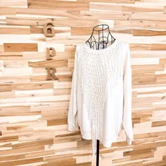 希少【ザラ】オーバーサイズ フリンジ長袖スウェット トレーナー M白オフホワイト