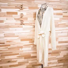 【ザラ】オーバーサイズ ロング ニット カーディガン ガウン M アイボリー