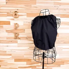 希少【ザラ】バルーン ノースリーブ クロップド カットソー ドローコード S 黒