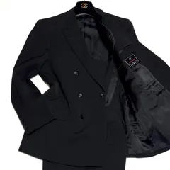 SUNTOWER サンタワー最高級 ダブルブレスト スーツ 冠婚葬祭 礼服 喪服 ブラックフォーマル セットアップ 背抜き 黒 ブラック