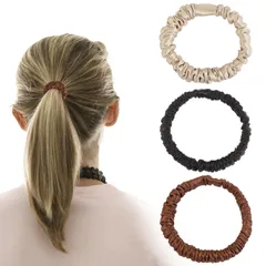 【数量限定】シュシュ 天然シルク 100％ 髪ゴム 髪に優しくダメージ軽減 ヘアゴム 跡が残らない 切れ毛対策 毛崩れにくい 静電気防止 【美容のプロ推薦】 おしゃれ 髪飾り 3個セット (アソートB)