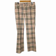バーバリーブルーレーベル BURBERRY BLUE LABEL ノバチェック パンツ ボトムス ウール ベージュ 36 S相当