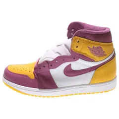 NIKE (ナイキ) AIR JORDAN 1 RETRO HIGH OG BROTHERHOOD エアジョーダン1 ブラザーフッド ハイカットスニーカー イエロー/パープル US10/28cm 555088-706