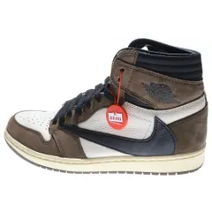 NIKE (ナイキ) ×TRAVIS SCOTT AIR JORDAN 1 HIGH OG TS SP トラヴィススコット エアジョーダン1 ハイカットスニーカー ブラウン US8.5/26.5cm CD4487‐100