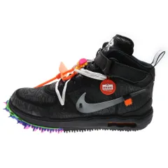 NIKE (ナイキ) ×Off-White AIR FORCE 1 MID オフホワイト エアフォース1 ミッドカットスニーカー ブラック US12/30cm DO6290-001