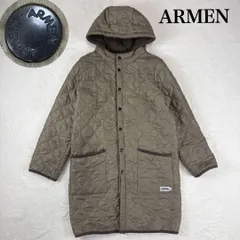 ARMEN アーメン  キルティングコート　フード付き　 リバーシブル　ブラウン　 ナイロン　フリース　サイズ1 ポーランド製　M L　通勤