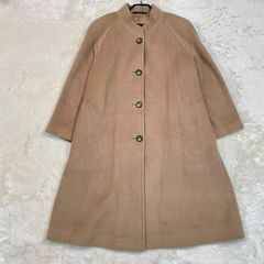 SURELLEJUILLETカシミヤ100ブラウンノーカラーロングコート - メルカリ