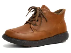 PANSY herts ショートブーツ 4e 軽量 レースアップ 防水 防滑 ハンズフリー（ブラウン）