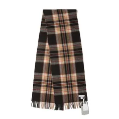 【新品】Joshua Ellis ジョシュアエリス タータンチェック フリンジ カシミヤ マフラー (BFN-50190-B) / ブラウン ベージュ オレンジ / イギリス製 / ファッション 小物 雑貨【メンズ】