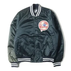 【雰囲気抜群】90s Chalk Line New York Yankees ナイロンサテン スタジャン (USA製) / ネイビー 紺 / サイズ:M / 90s - 00s ヴィンテージ古着 / アウター ブルゾン ジャケット ジャンパー【中古】
